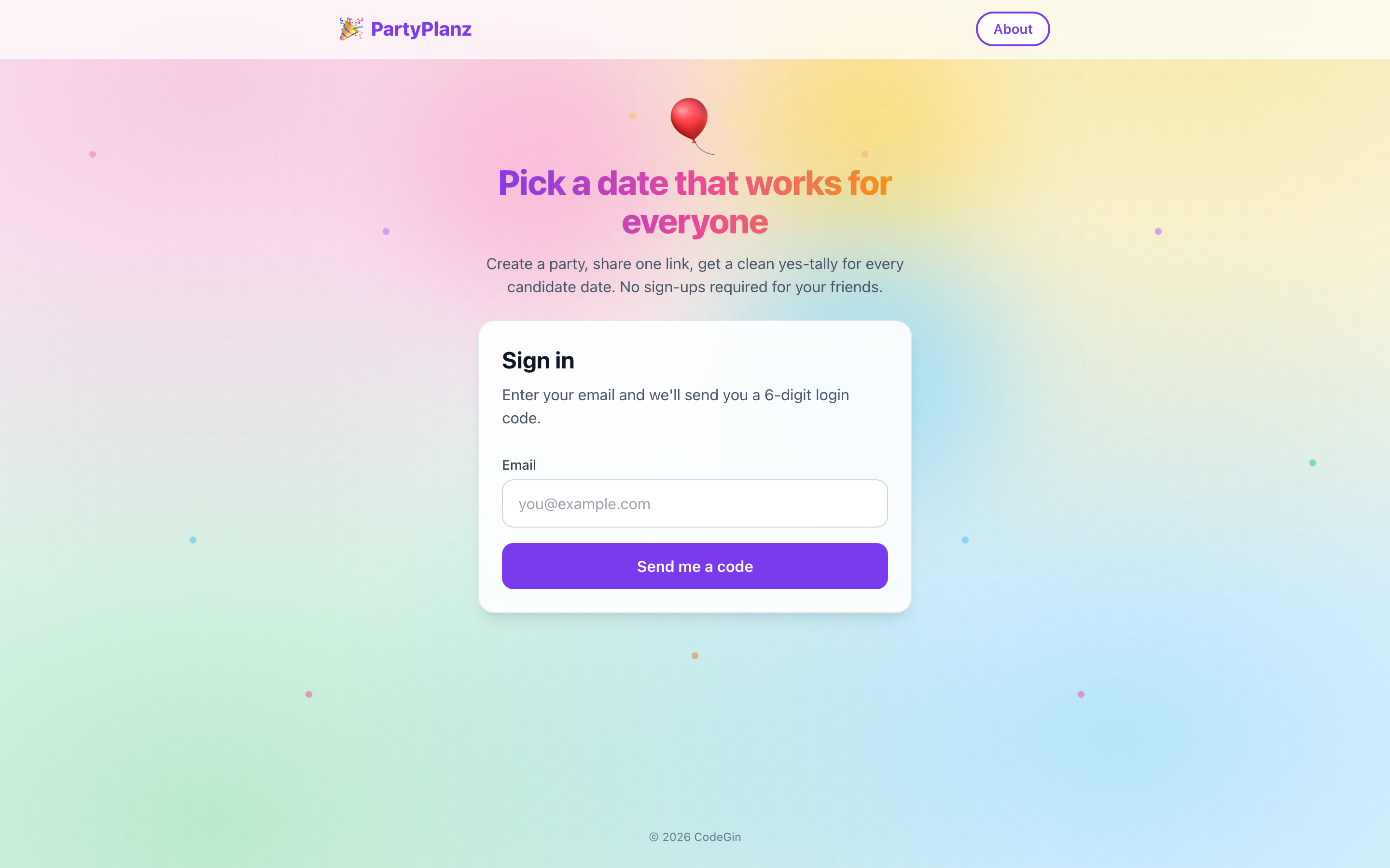 PartyPlanz screenshot